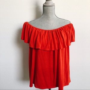 Red off the shoulder top